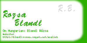 rozsa blandl business card