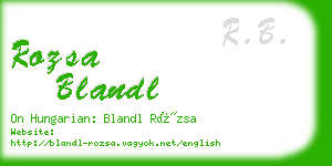 rozsa blandl business card